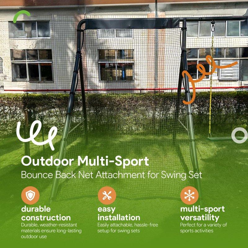 Gobaplay Bounce Back Rebounder Attachment 126”x75” Swingset Not Included