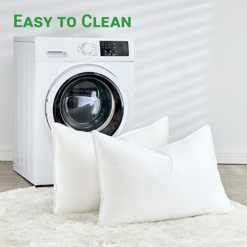 Gogreen 2 Pack Pillows For Bed Standard Size Pillows Insert For Side And Back Sleepers Soft Down Alternative Microfiber Filled Extra Firm Pillows 20 X 26 Inches