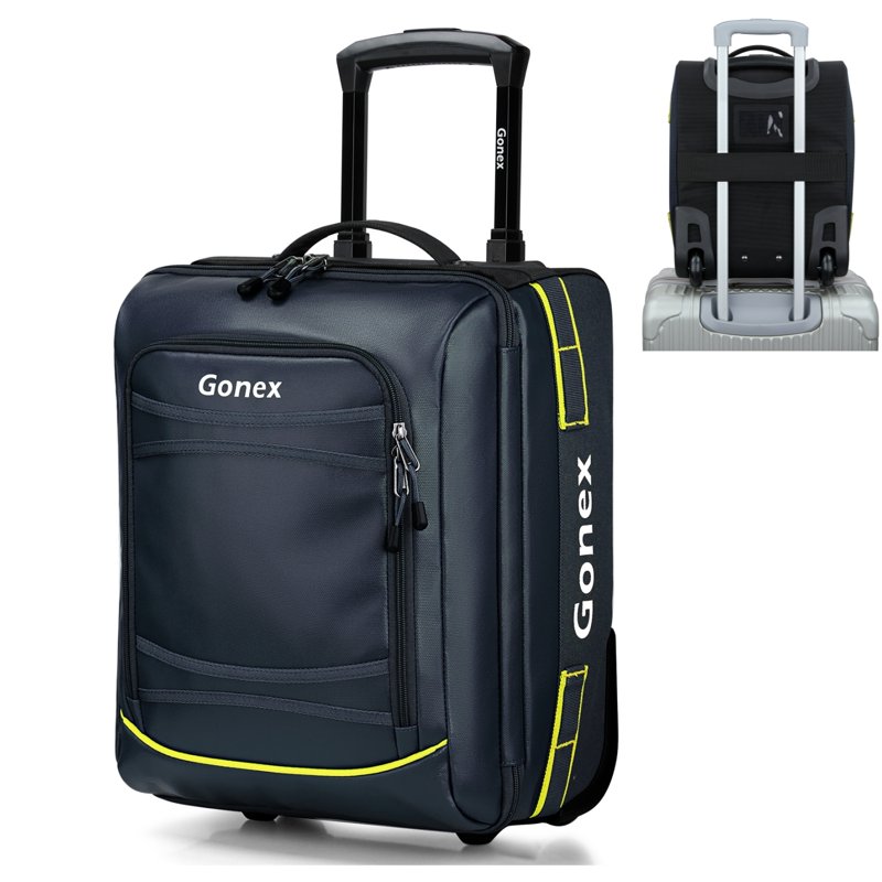 Gonex 16" Softside Carry On Luggage with Wheels Water Repellent Rolling Underseater Suitcase