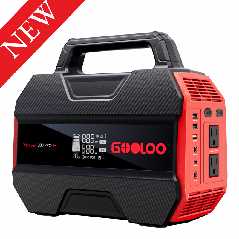 GOOLOO Discovery 300 PRO Power Station: 230Wh Solar Generator with 300W AC Output 12V DC and Multiple USB Ports Perfect for Camping RV and Emergency Power Needs
