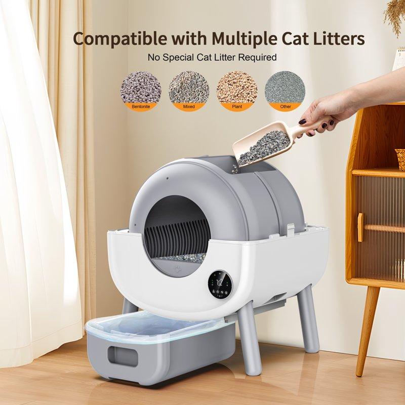 GOOVI Self Cleaning Cat Litter Box Smart Automatic Litter Box With App Control White