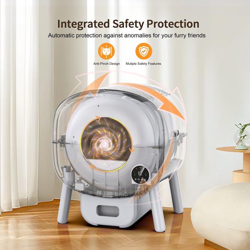 GOOVI Self Cleaning Cat Litter Box Smart Automatic Litter Box With App Control White