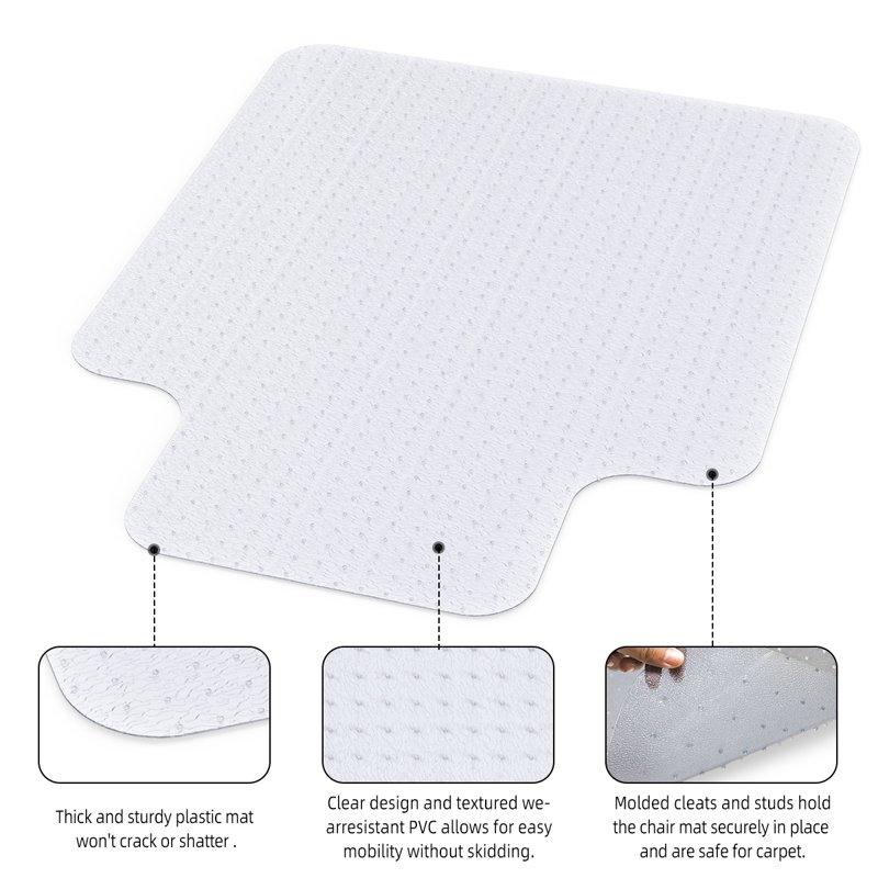 GPED Office Carpet Chair Mat 36" X 48" Carpet Protector Mat With Lip For Home Gaming Floor