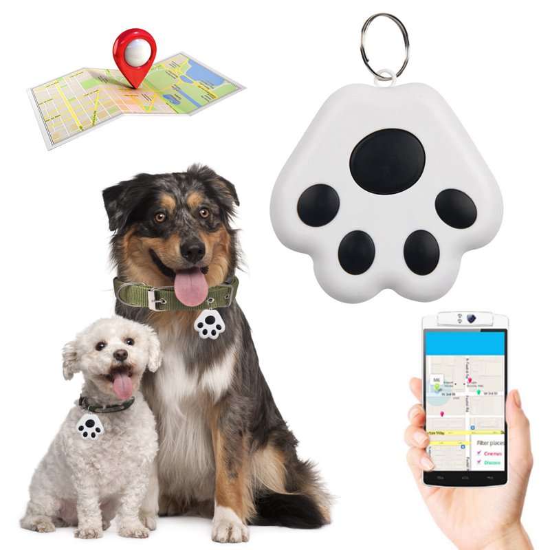 GPS For Dogs Intelligent Anti-Lost Pet Tracker( Bluetooth 5.0) Item Finders Mini Cat Paw Shaped Dog GPS Collar Tracking Device For Pets Kids Key Luggage Wallet