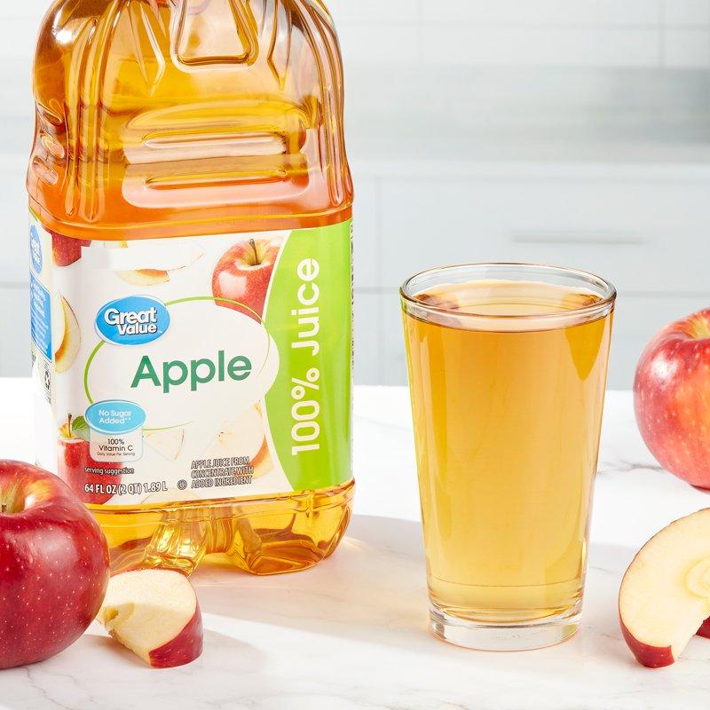 Great Value No Added Sweeteners 100% Apple Juice 64 Fl Oz