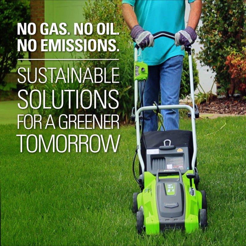 Greenworks 16" Corded Electric 10 Amp Walk-Behind Push Lawn Mower 25142