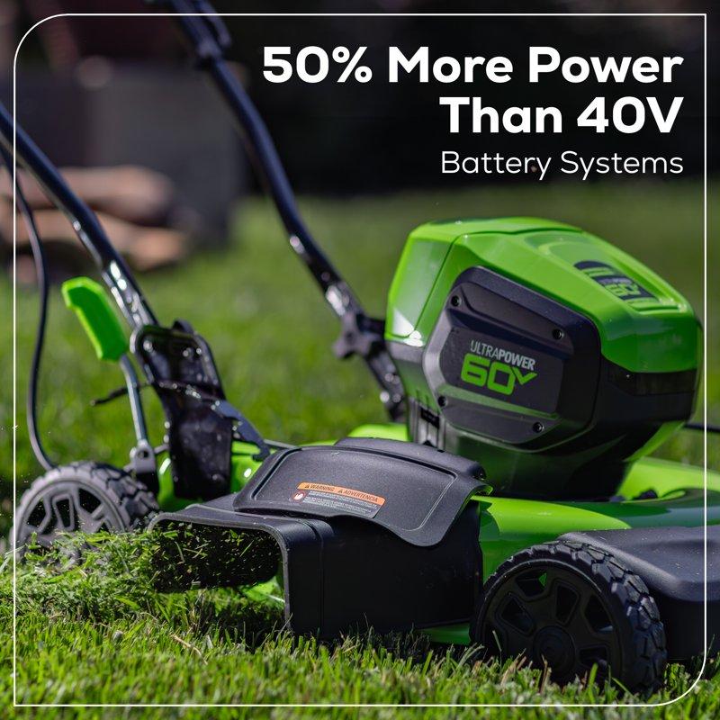 Greenworks 60V 19" Cordless Battery Push Lawn Mower With 5.0Ah Battery & Charger 2531802