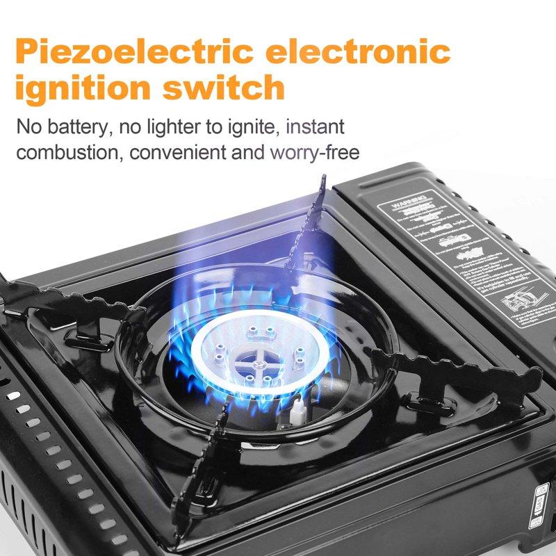 GVDV Portable Camping Stove 1 Burner Butane Gas Stove With Updated Carrying Case