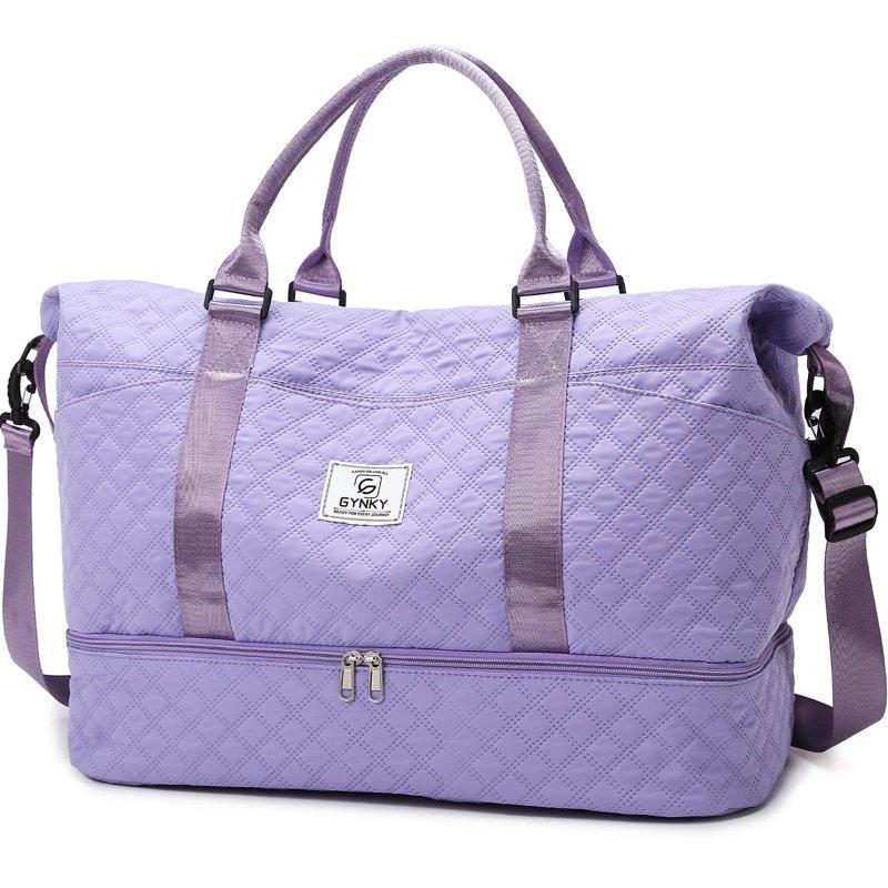 Gynky Travel Duffle Bag Weekender Bags for Women with Shoe Compartment Carry on Overnight Bag Gym Duffel Bag with Wet Pocket Hospital Bags for Labor and Delivery
