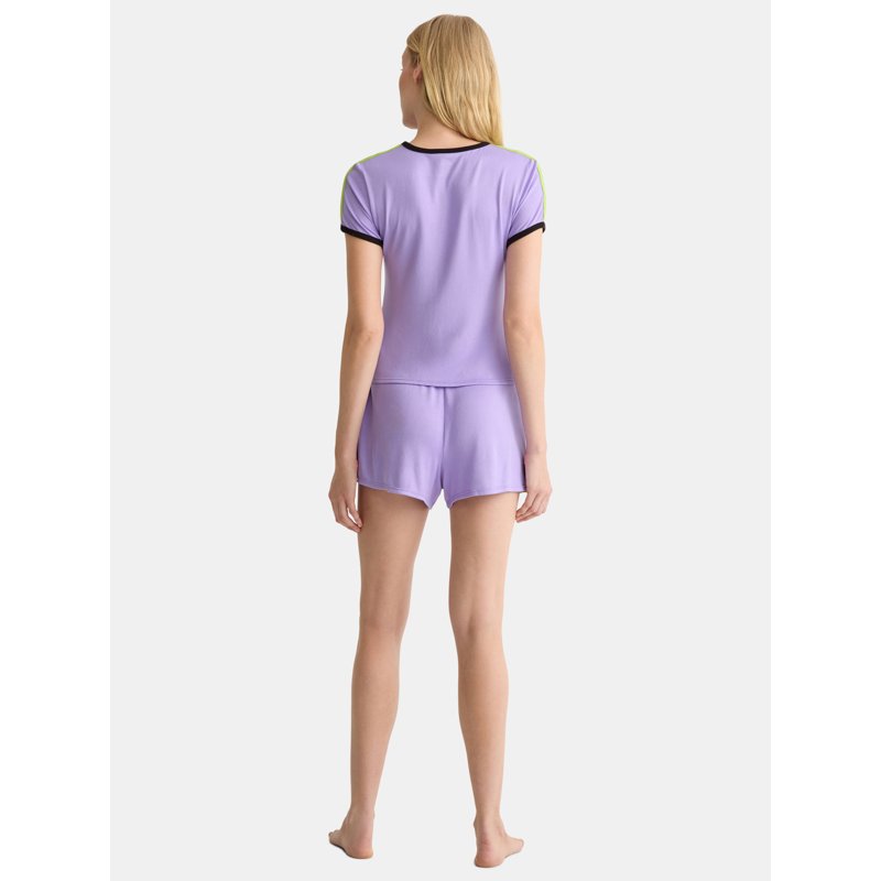 Halloween Women's And Women’s Plus Varsity Tee And Shorts Pajama Set 2-Piece Sizes XS To 3X