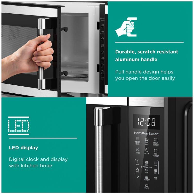 Hamilton Beach 1.1 Cu Ft Countertop Microwave Oven Black And Stainless Steel