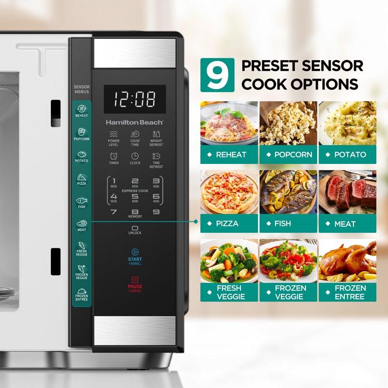 Hamilton Beach 1.1 Cu Ft Countertop Microwave Oven Black And Stainless Steel