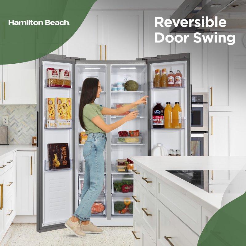 Hamilton Beach 15.6 Cu. Ft. Side By Side Stainless Refrigerator