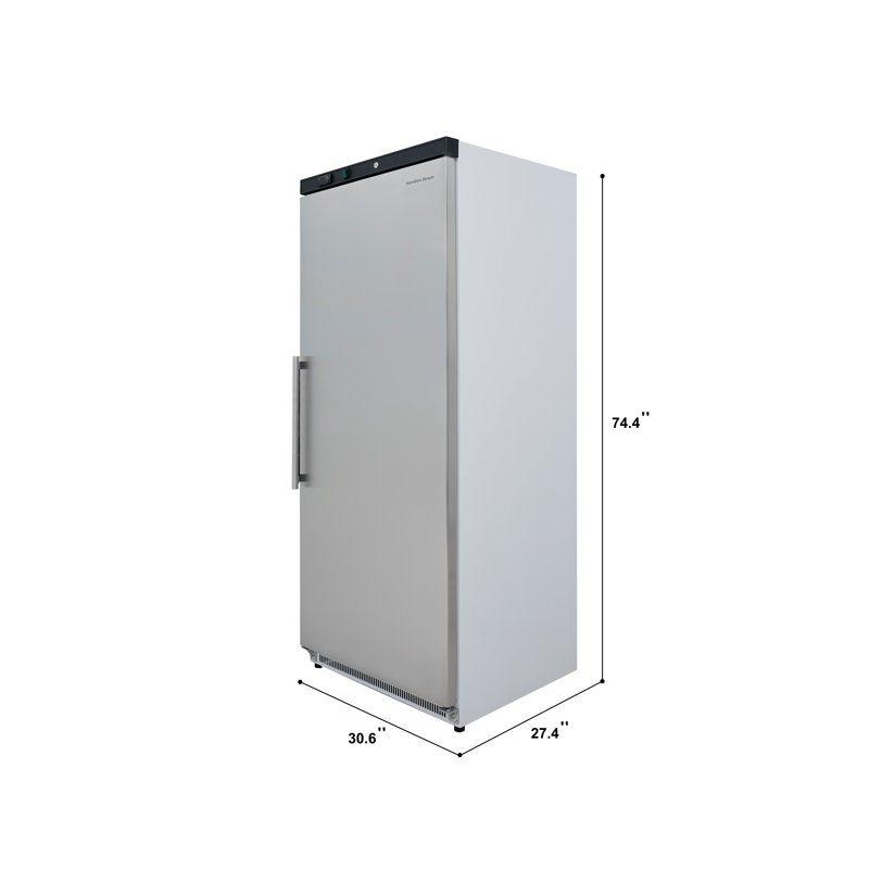 Hamilton Beach 19.2 CU FT. Commercial Up Right Refrigerator W:30.6" X L:27.4" X H:74.4" (Stainless Steel)