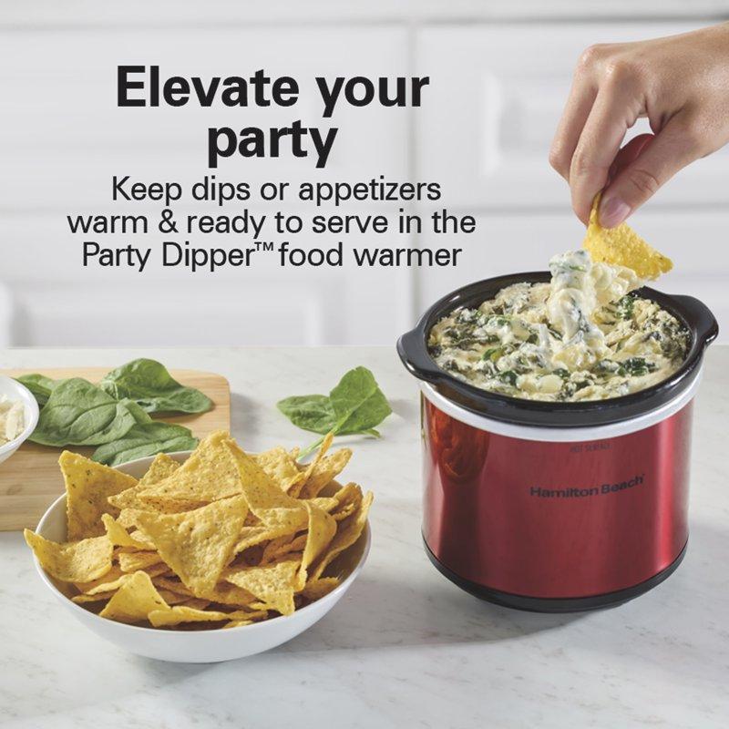 Hamilton Beach 7 Qt Programmable Slow Cooker Stoneware Crock With Removable Pot Includes Party Dipper Food Warmer Red