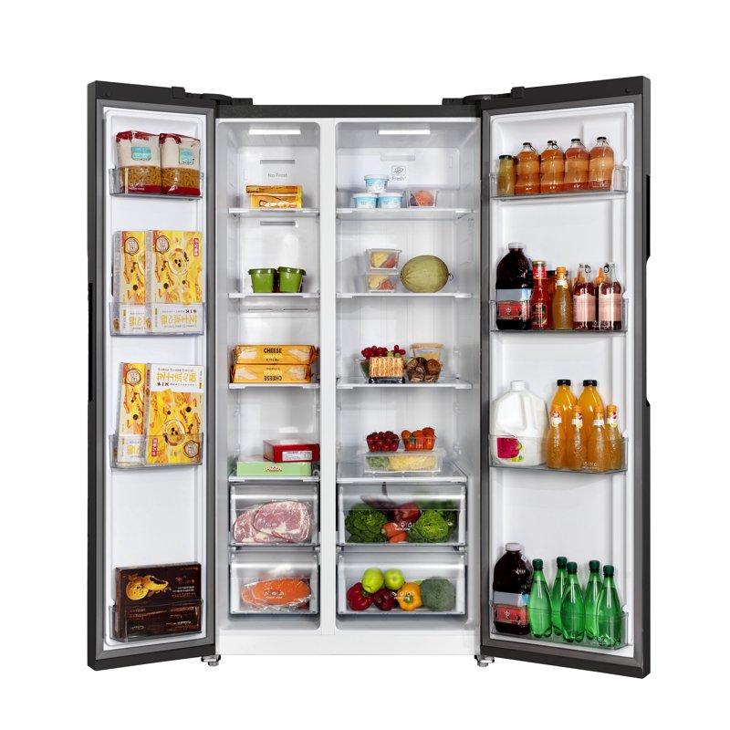 Hamilton Beach Counter Depth 20.6 Cu. Ft. Side By Side Refrigerator Black Stainless