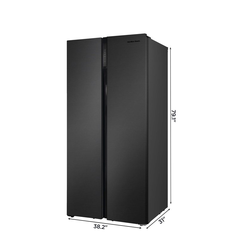 Hamilton Beach Counter Depth 20.6 Cu. Ft. Side By Side Refrigerator Black Stainless