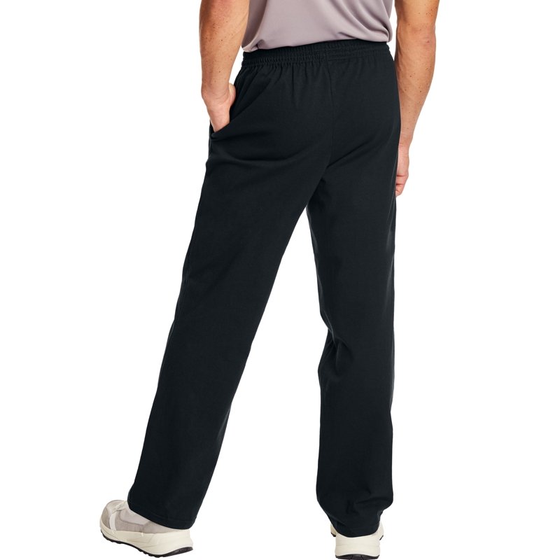 Hanes Essentials Men's Cotton Jersey Pants 32" Black M
