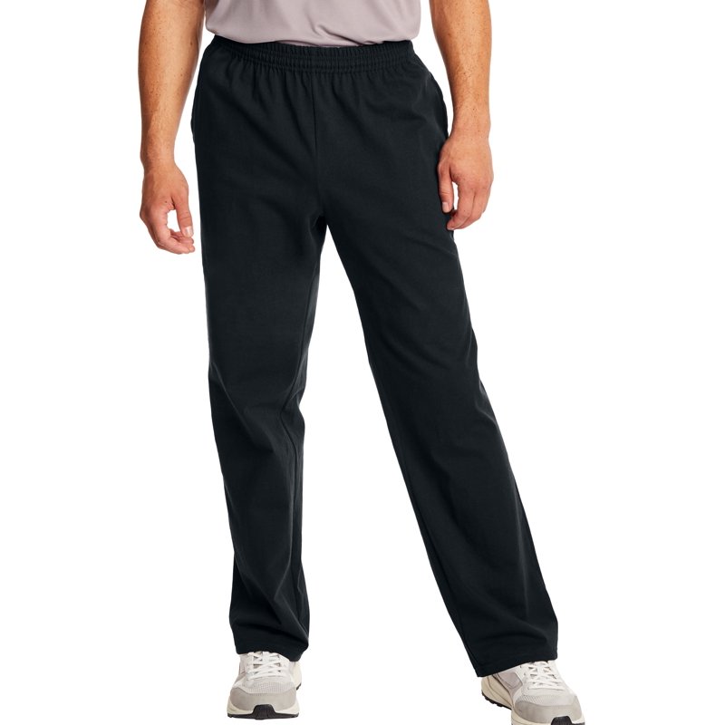 Hanes Essentials Men's Cotton Jersey Pants 32" Black M