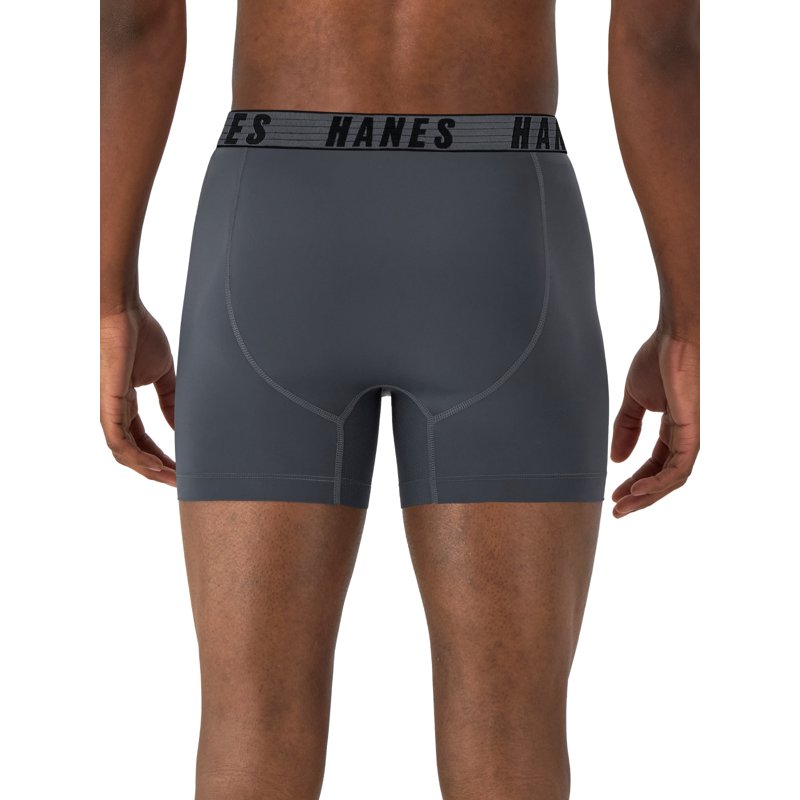 Hanes Moves Men’s Anti-Chafe Trunk Underwear Total Support Pouch 3-Pack 4" Inseam