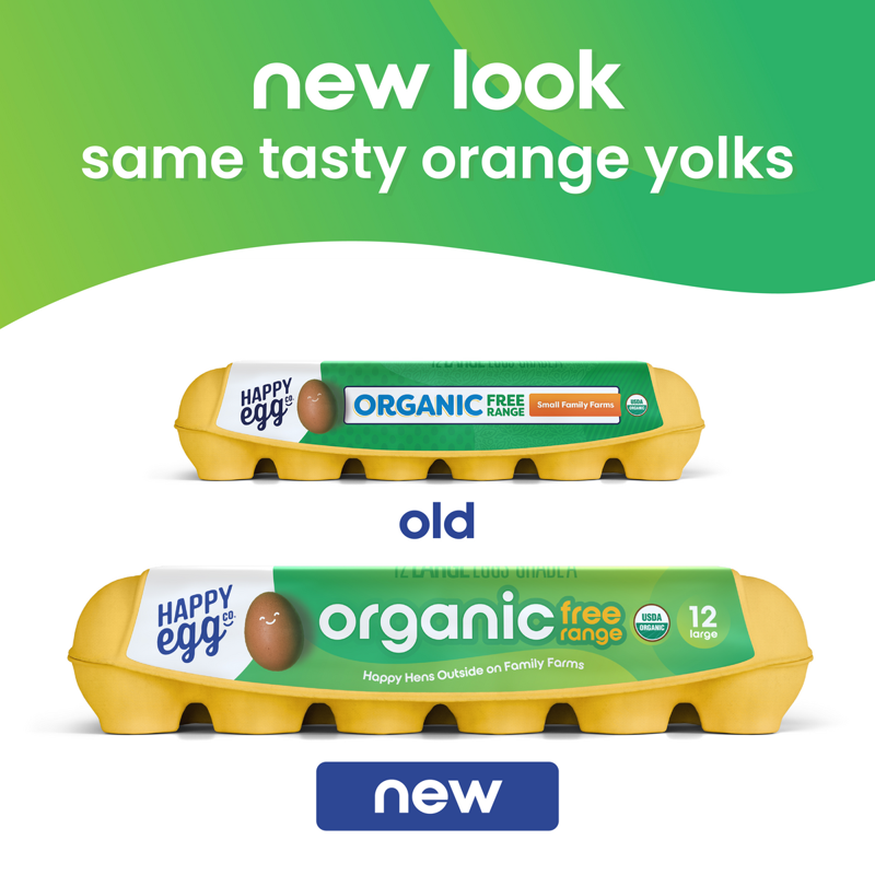 Happy Egg Co. Organic Free-Range Large Brown Eggs 12 Count (Dozen)