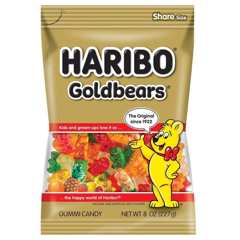 HARIBO Goldbears Gummy Bears Original Assorted Fruit Flavor Candy Gummies 8 oz Share Size Bag