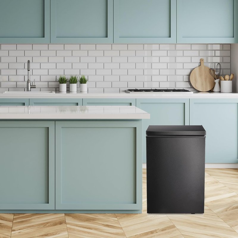 Havato 2.8 Cu Ft Chest Freezer Horizontal Freezer With Top Open Door Detachable Storage Basket Black