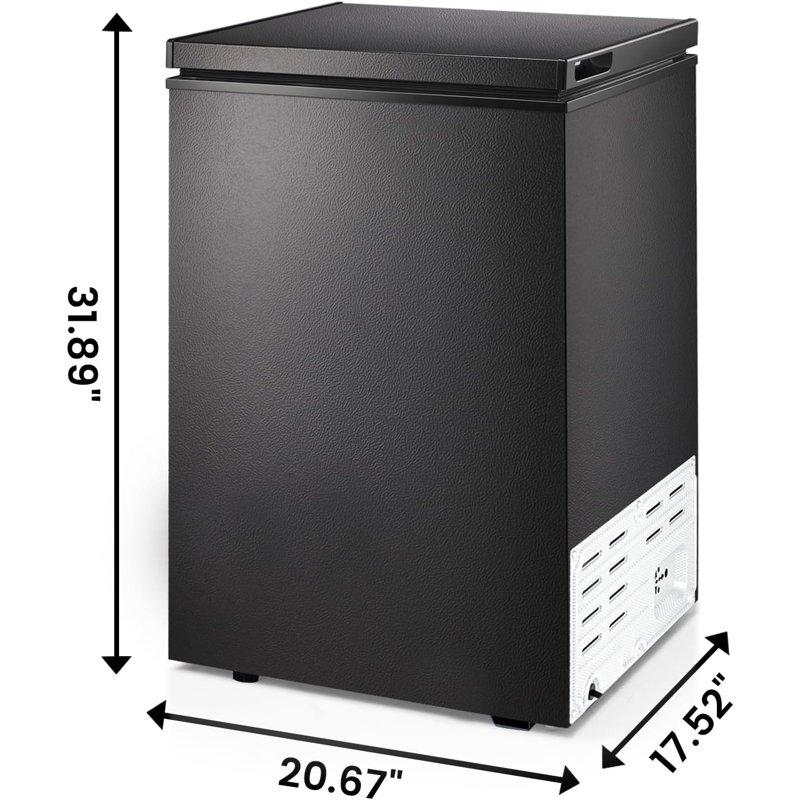 Havato 2.8 Cu Ft Chest Freezer Horizontal Freezer With Top Open Door Detachable Storage Basket Black