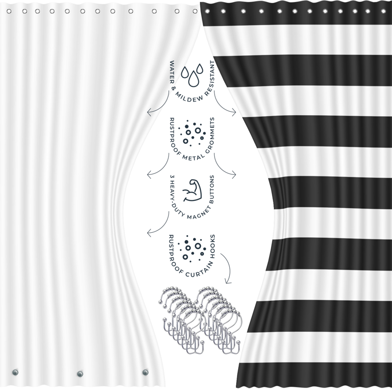 Hearth & Harbor 20 Piece Bathroom Accessories Set Black Bathroom Decor Set