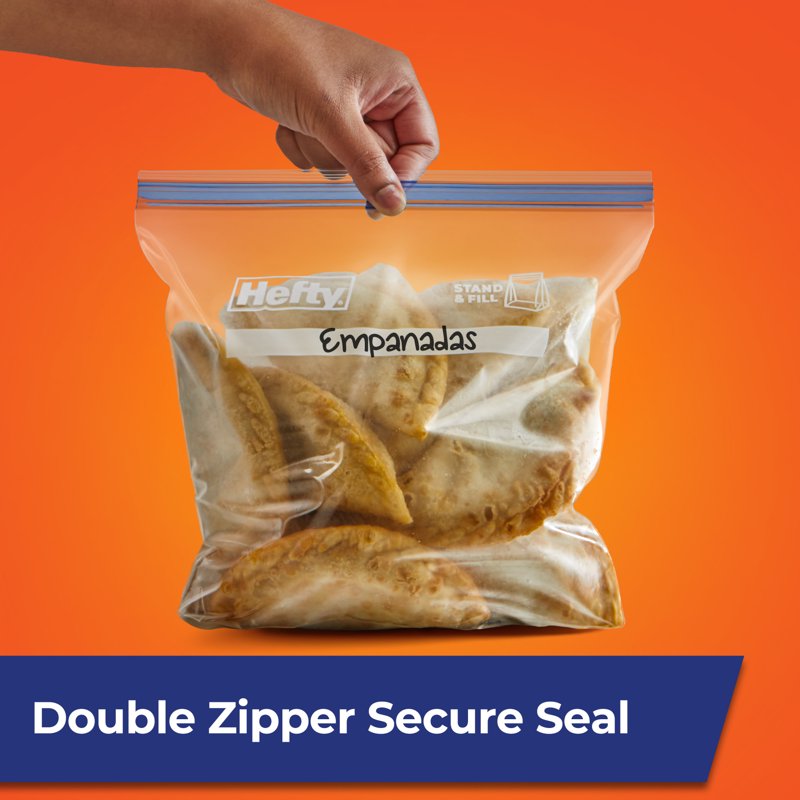 Hefty Press To Close Plastic Freezer Bags Gallon Size 40 Count