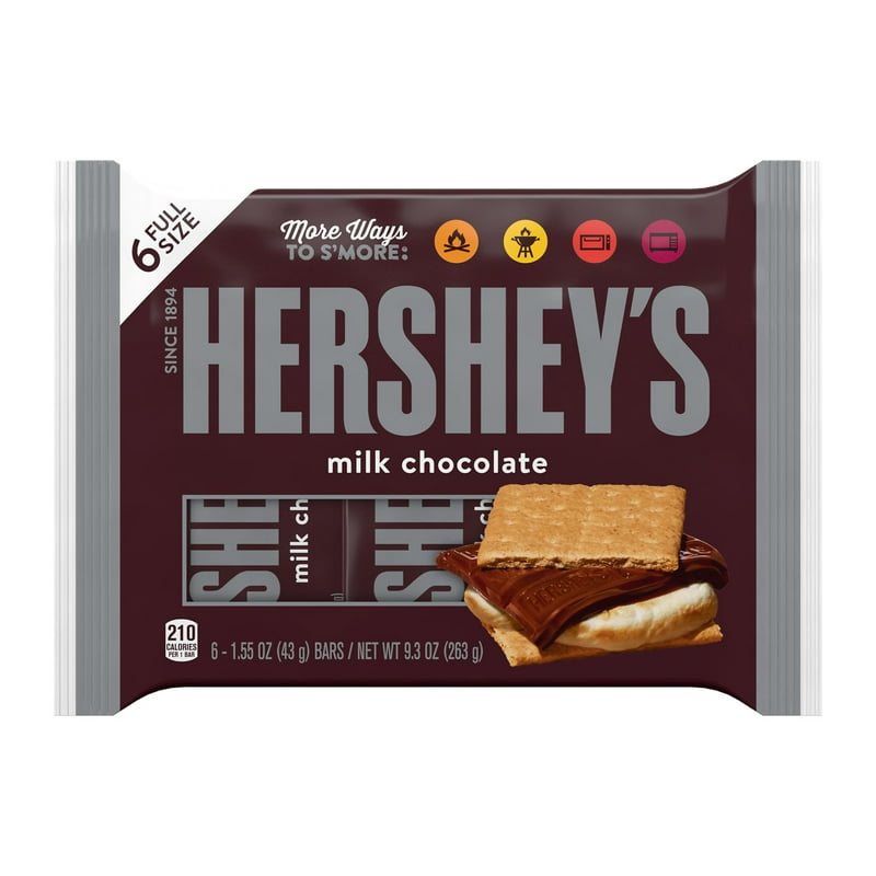 Hershey's Milk Chocolate Candy Bars 1.55 oz (6 Count)