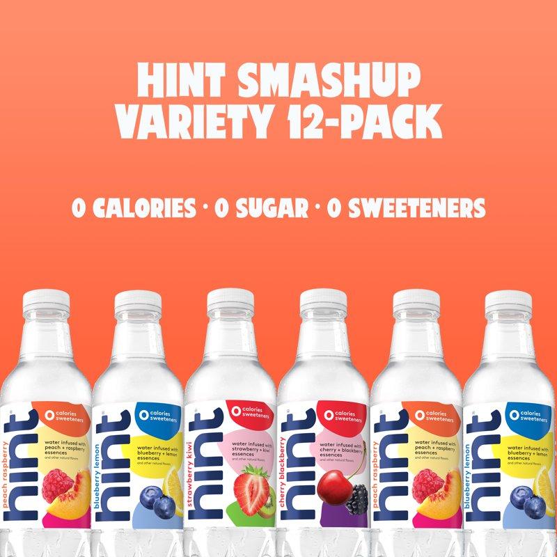 Hint Bottled Water 4-Flavor Smash-Up Variety Pack - Purified Water Beverages With Zero Calories Natural Flavors And Sugar Free - 16 Fl Oz (Pack Of 12)
