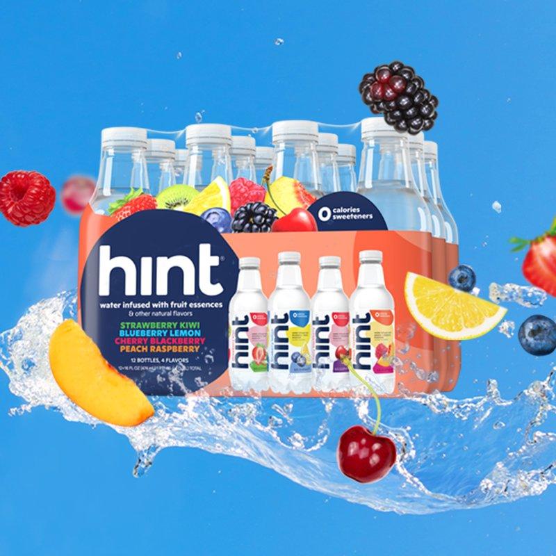 Hint Bottled Water 4-Flavor Smash-Up Variety Pack - Purified Water Beverages With Zero Calories Natural Flavors And Sugar Free - 16 Fl Oz (Pack Of 12)