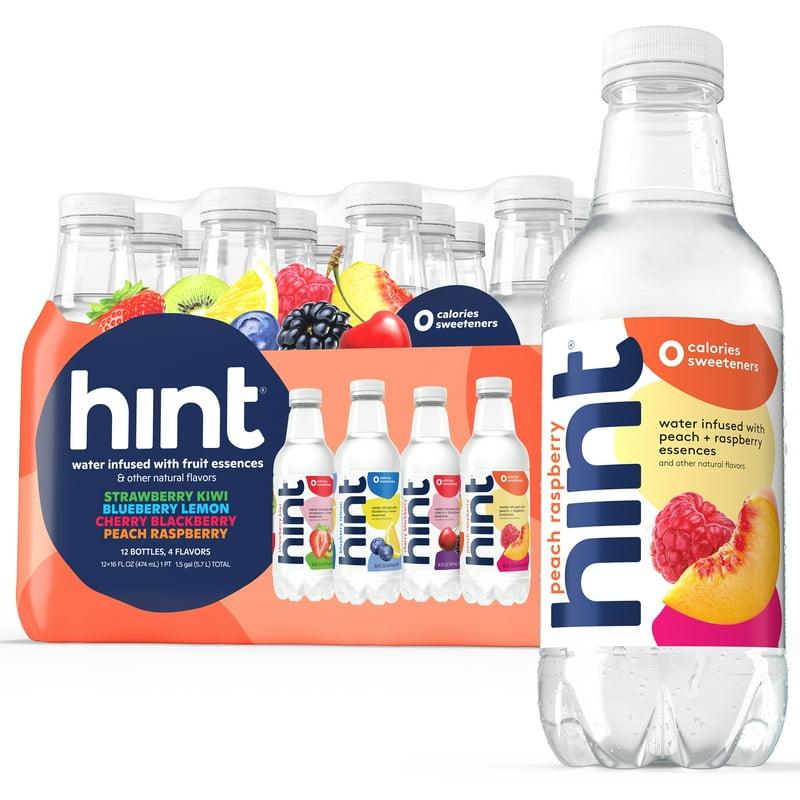 Hint Bottled Water 4-Flavor Smash-Up Variety Pack - Purified Water Beverages with Zero Calories Natural Flavors and Sugar Free - 16 Fl Oz (Pack of 12)