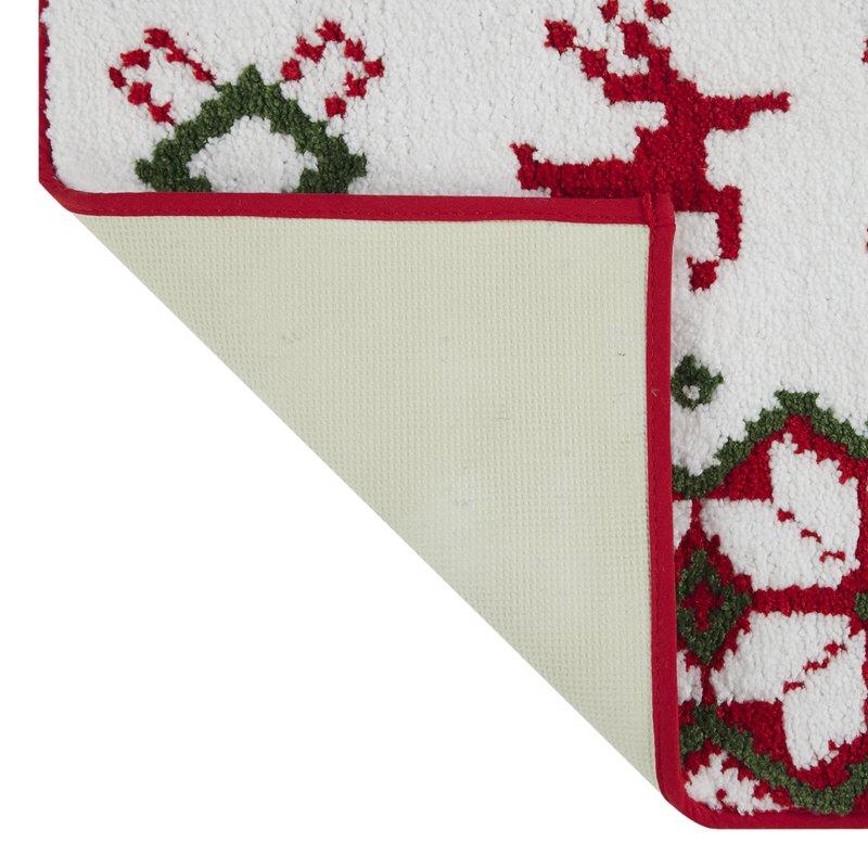 Holiday Time Multi-Color Fair Isle Deer Polyester Indoor Accent Rug 20" X 34"