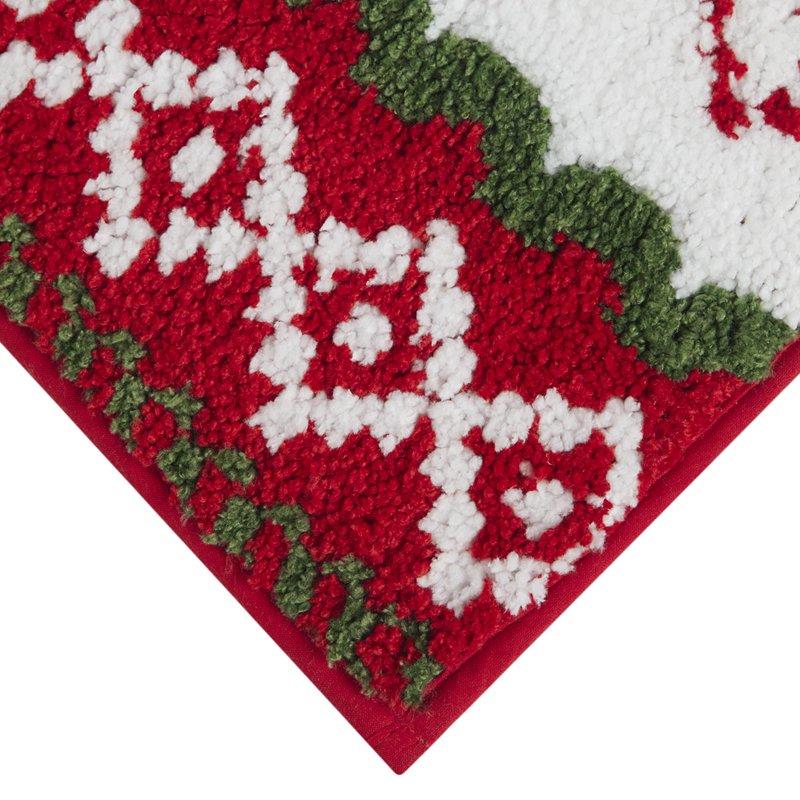 Holiday Time Multi-Color Fair Isle Deer Polyester Indoor Accent Rug 20" X 34"