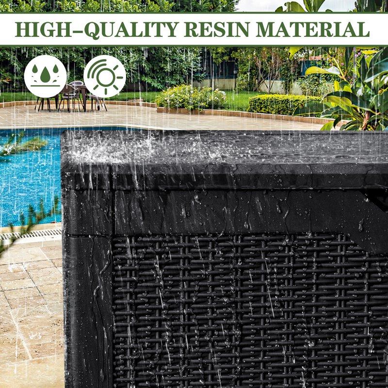 Homall 100 Gallon Outdoor Patio Box Deck Plastic Resin Storage Box Backyard Black