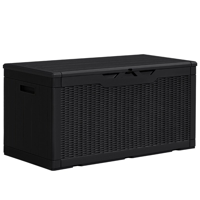 Homall 100 Gallon Outdoor Patio Box Deck Plastic Resin Storage Box Backyard Black