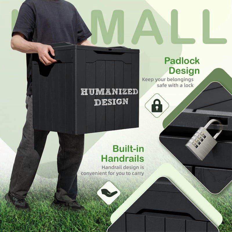 Homall 31 Gallon Outdoor Deck Box In Resin With Seat Black