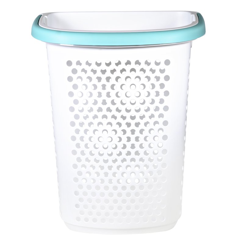 Home Logic 2 Bushel Rolling Plastic Laundry Hamper With Pop-up Handle White 2 Pack