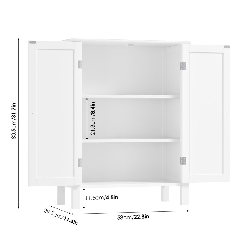 Homfa Bathroom Cabinets Freestanding Bathroom Storage Floor Cabinet White Storage Cabinets With Doors And Shelves