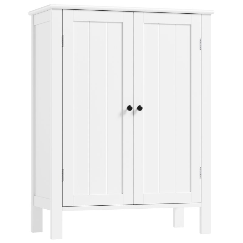 Homfa Bathroom Cabinets Freestanding Bathroom Storage Floor Cabinet White Storage Cabinets with Doors and Shelves