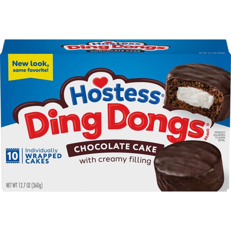 Hostess Ding Dongs Snack Cakes Chocolate Flavor 12.7 oz Box (10 Ct.)
