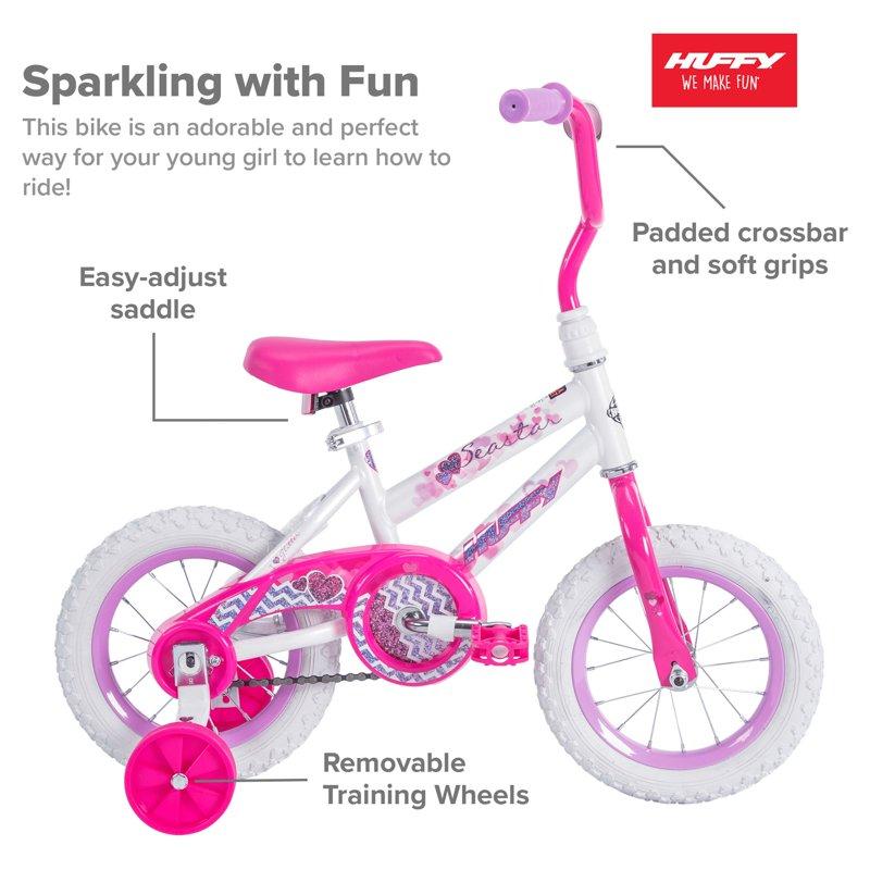 Huffy 12" Sea Star Kids' Bike Fits Riders 37" - 42" Pink Child Girls