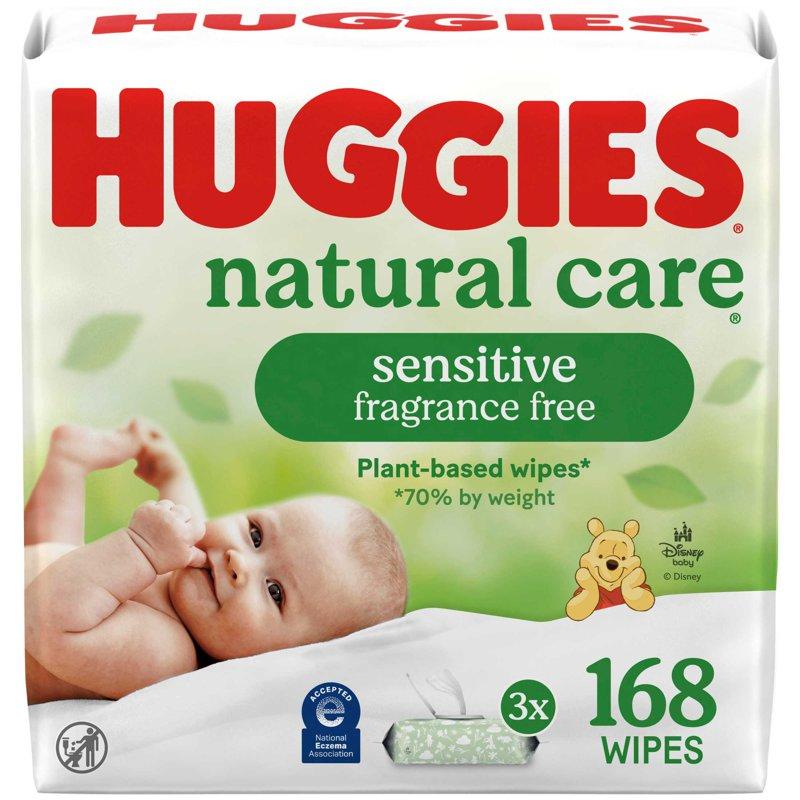 Huggies Natural Care Sensitive Baby Wipes Unscented 3 Pack 168 Total Count (Select For More)
