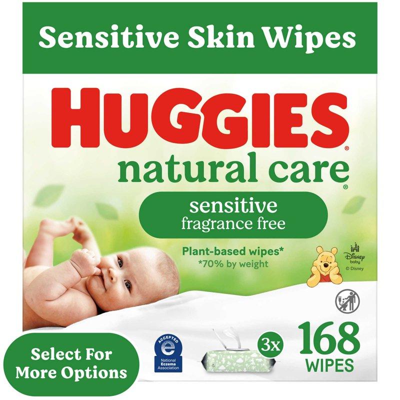 Huggies Natural Care Sensitive Baby Wipes Unscented 3 Pack 168 Total Count (Select for More)