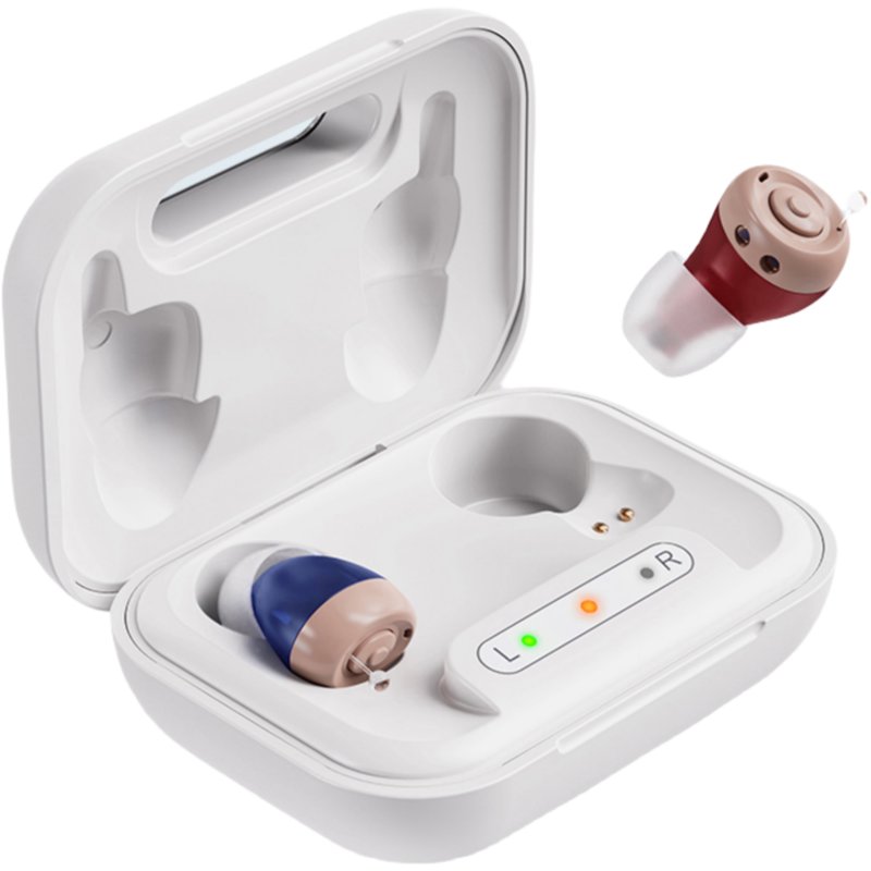 iadr Hearing Aids for Seniors Rechargeable with Noise Cancelling Adults Hearing Amplifiers for Hearing Loss Hearing Amplifiers with Magnetic Charging Case Beige(A49)