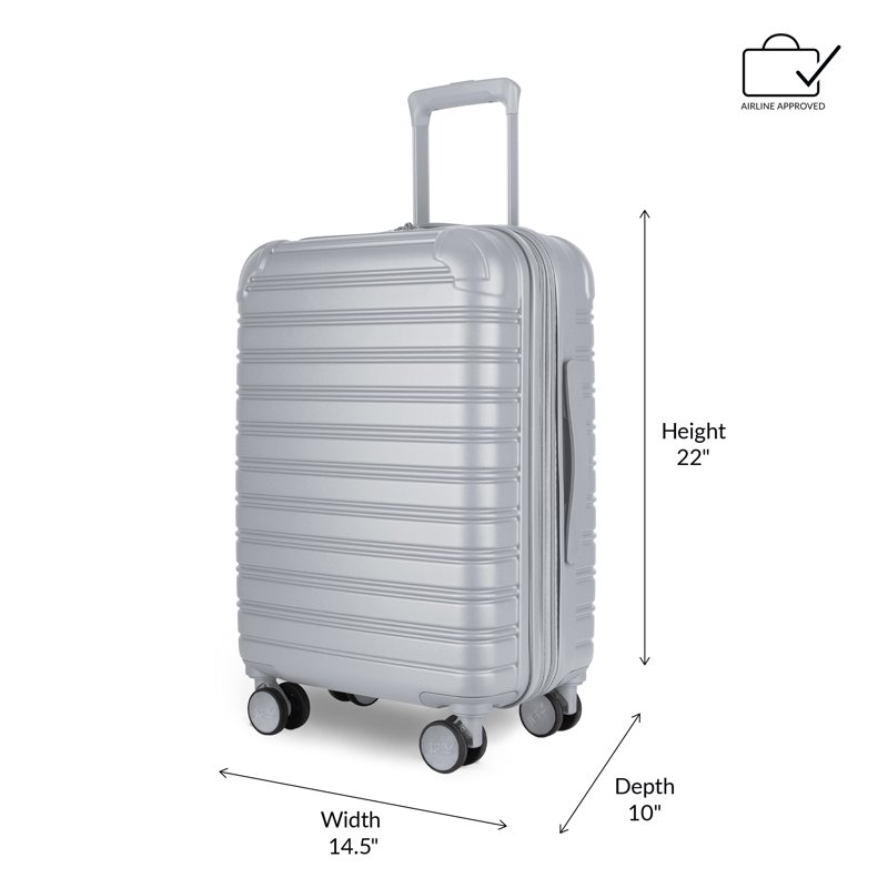 IFLY Hardside Fibertech 3.0 Matte 2 Piece Set 20" Carry-on And 28" Checked Luggage Ash