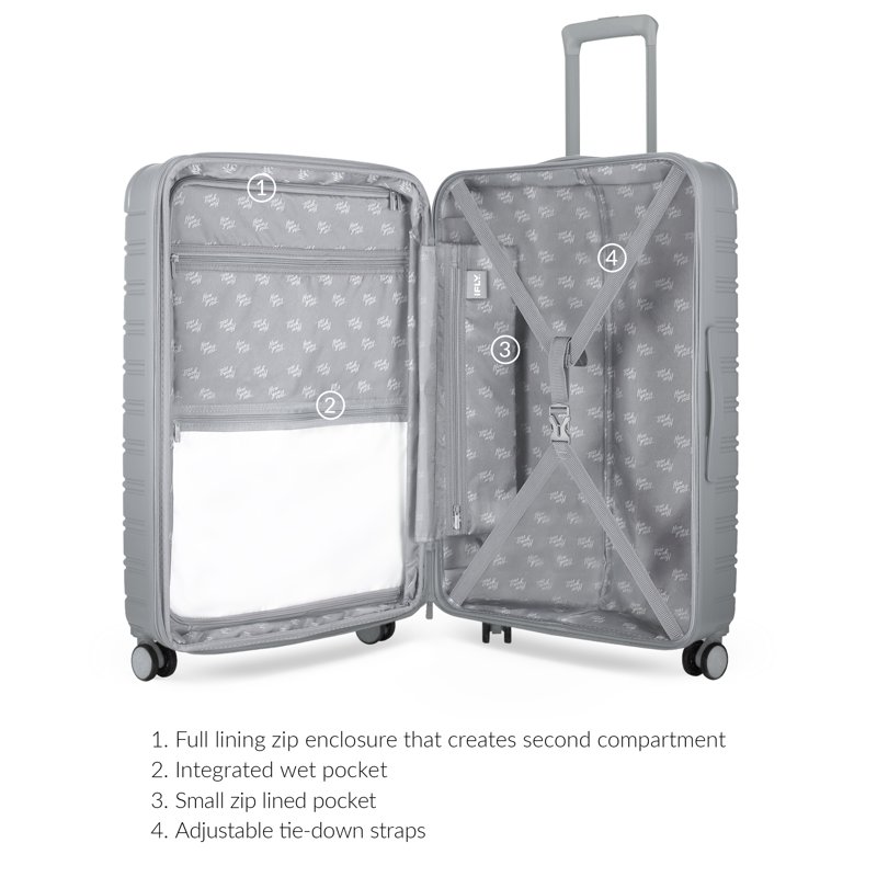 IFLY Hardside Fibertech 3.0 Matte 2 Piece Set 20" Carry-on And 28" Checked Luggage Ash