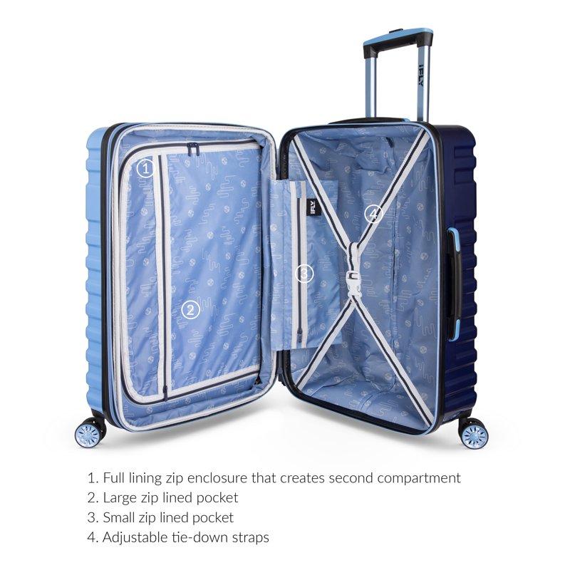IFLY Hardside Spectre Versus Luggage 24" Checked Luggage Blue/Navy